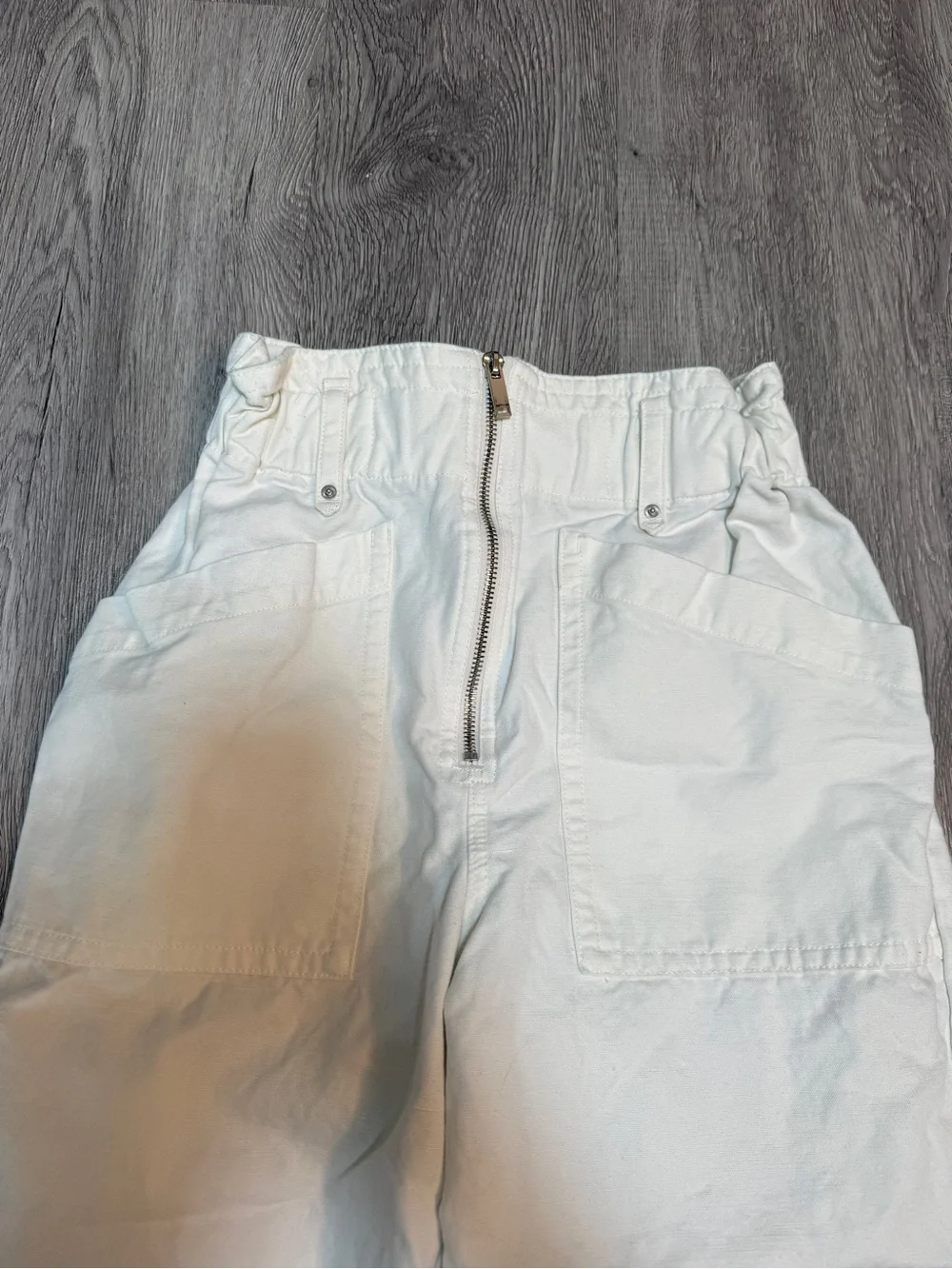 Banana Republic Pull-Up Wide-Leg Pant Womens 0 Linen Blend High Rise Trousers